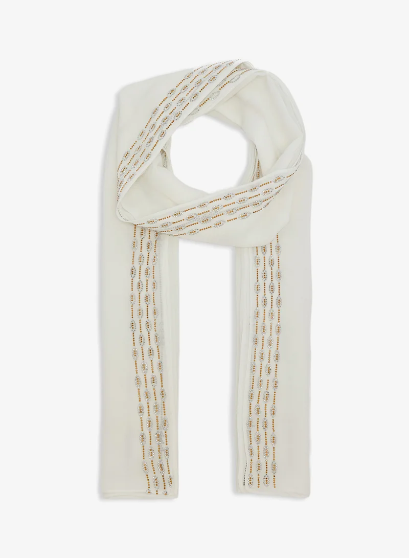 Embellished Rhinestone Gold Detail Modest Hijab Headscarf